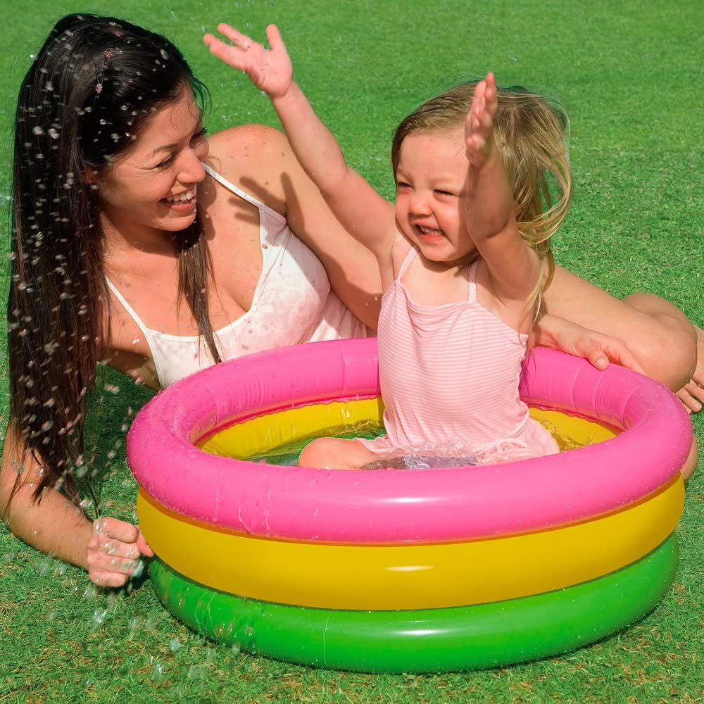 Intex 3-Hoop Inflatable Paddling Pool 61 x 22 cm, Blue - Image 2