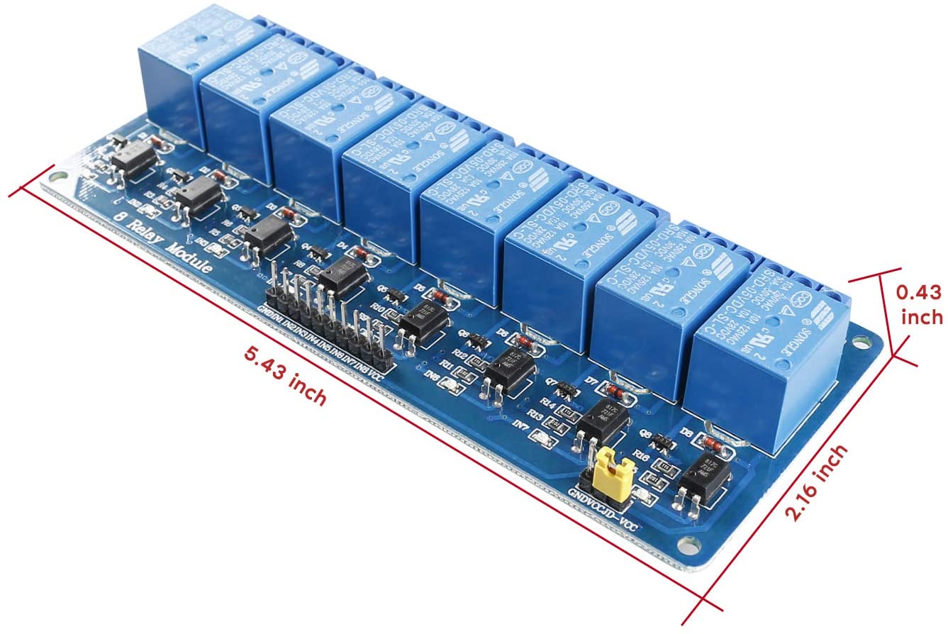 SunFounder 8 Channel 5V Relay Shield Module for Arduino 2560 1280 Arm PIC AVR STM32, 8-Channel - Image 4