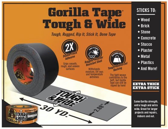 Gorilla 6003001 Tape Tough and Wide 73mm x 27m - Image 2