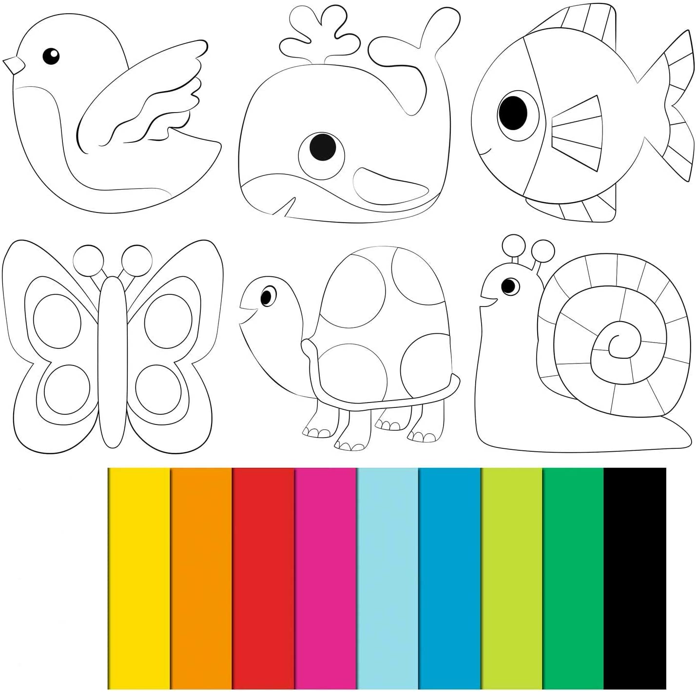 Ursus 21290002 Knüddelbilder Set 6 Photo Card 300 g/m² Approx. 22.5 x 22.5 cm, printed on animals on one side - Image 2