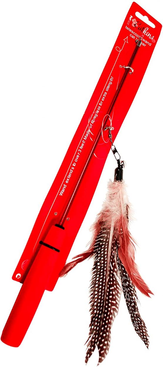 Petface Retractable Feather and Bell Wand Cat Toy - Image 2