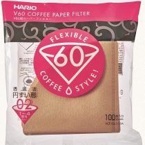 Hario V60 Filter Papers - Paper Coffee Filters for V60 Dripper, Compatible with Size 02, Natural, 100 Pack