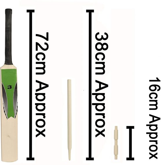 Wowow Toys Wooden Size 3 Junior Cricket Bat Set | Kids Cricket Set Great Outdoor Sports Entertainment Cricket Set Adult Kids Boys and Girls - Image 3