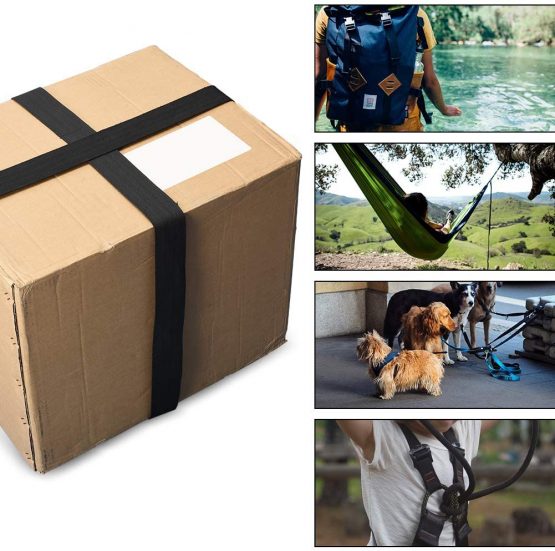 Jalan 50mm x 11 yards Nylon Heavy Webbing Straps with 10 Pack Buckles for DIY Craft, Backpacks strapping, Harnesses, Slings, Dog Collars, Tow Ropes - Black - Image 3