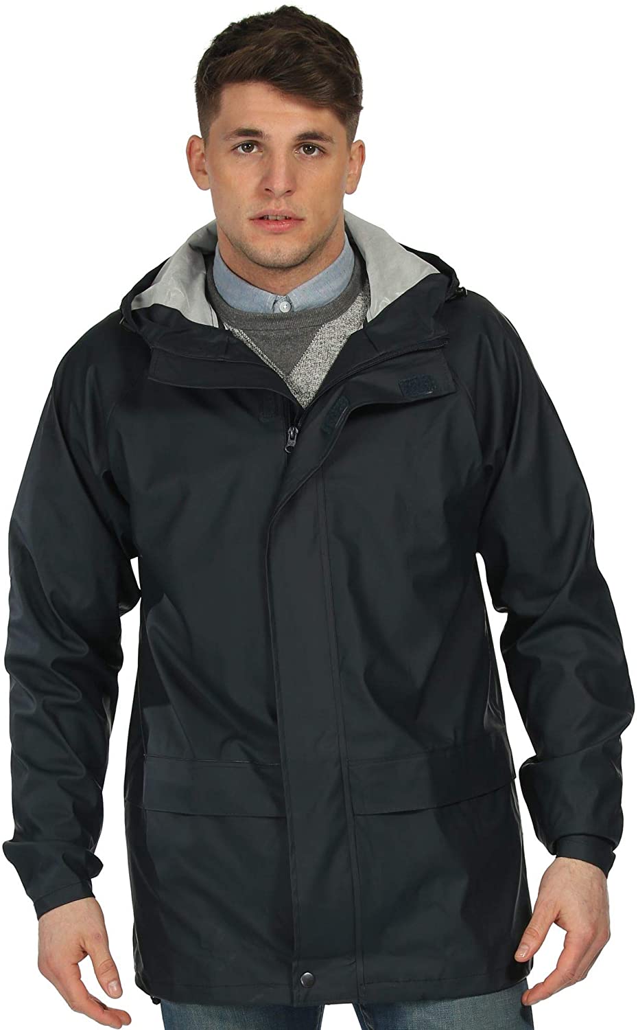 Regatta Men's Trw421 54B50 Plain Hooded Long Sleeve Jacket, Blue (Navy), XXX-Large, Dark Navy, 3XL