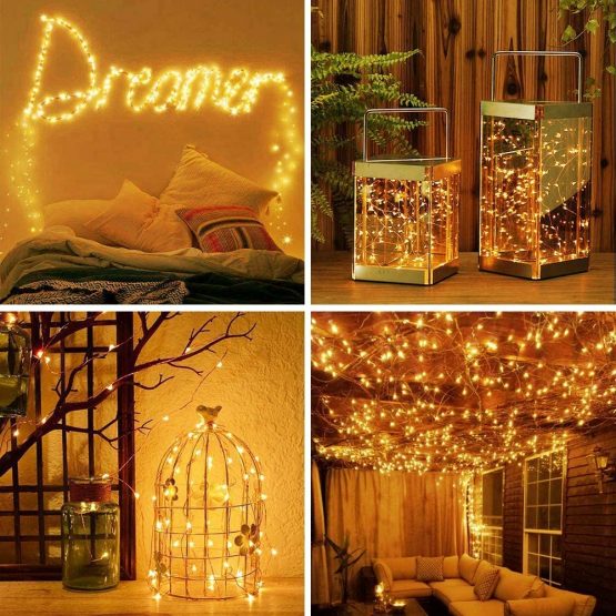 DeepDream Solar Fairy Lights Outdoor, 72ft/20m 200 LED 8 Modes Solar Powered String Lights Waterproof Garden Lights Copper Wire Lighting for Patio Yard Party Wedding Christmas (Warm White) - Image 3
