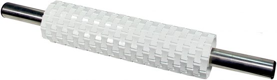 PME Deep Impression Basketweave Rolling Pin 25 cm (10-Inches), White