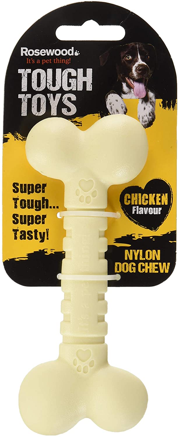 Rosewood Large Chicken Bone - Durable Nylon Chew Toy for Large Dogs 20kg+, Brown - Image 2