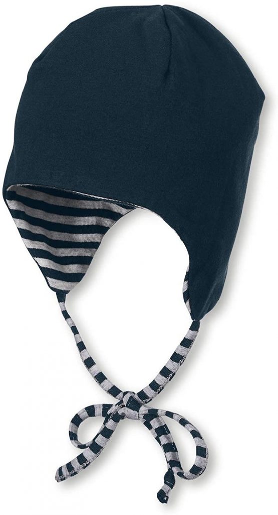 Sterntaler Reversible Cap with Tie Straps, Age: 5-6 Months, Size: 43 cm, Navy Blue - Image 2