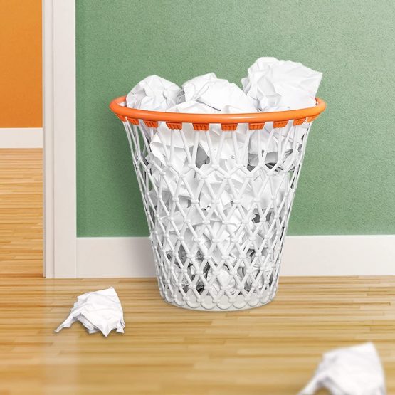 Balvi - Basket wastebasket . Quirky design for basketball fans. Made in very strong plastic. White colour. - Image 2