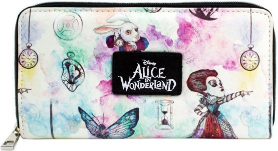 Alice In Wonderland Through The Looking Glass Coin & Card White Clutch Purse - Image 2