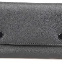 Great QUALITY Contrast Lined Black Leather Rolling Tobacco Pouch by Golunski