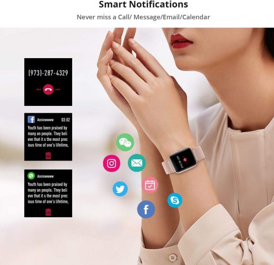 Smart Watch for Women Men, Fitness Tracker with Heart Rate Monitor, Activity Tracker, Step Counter, Sleep Monitor, Calorie Counter, IP68 Waterproof Smartwatch for Andriod IOS … - Image 3