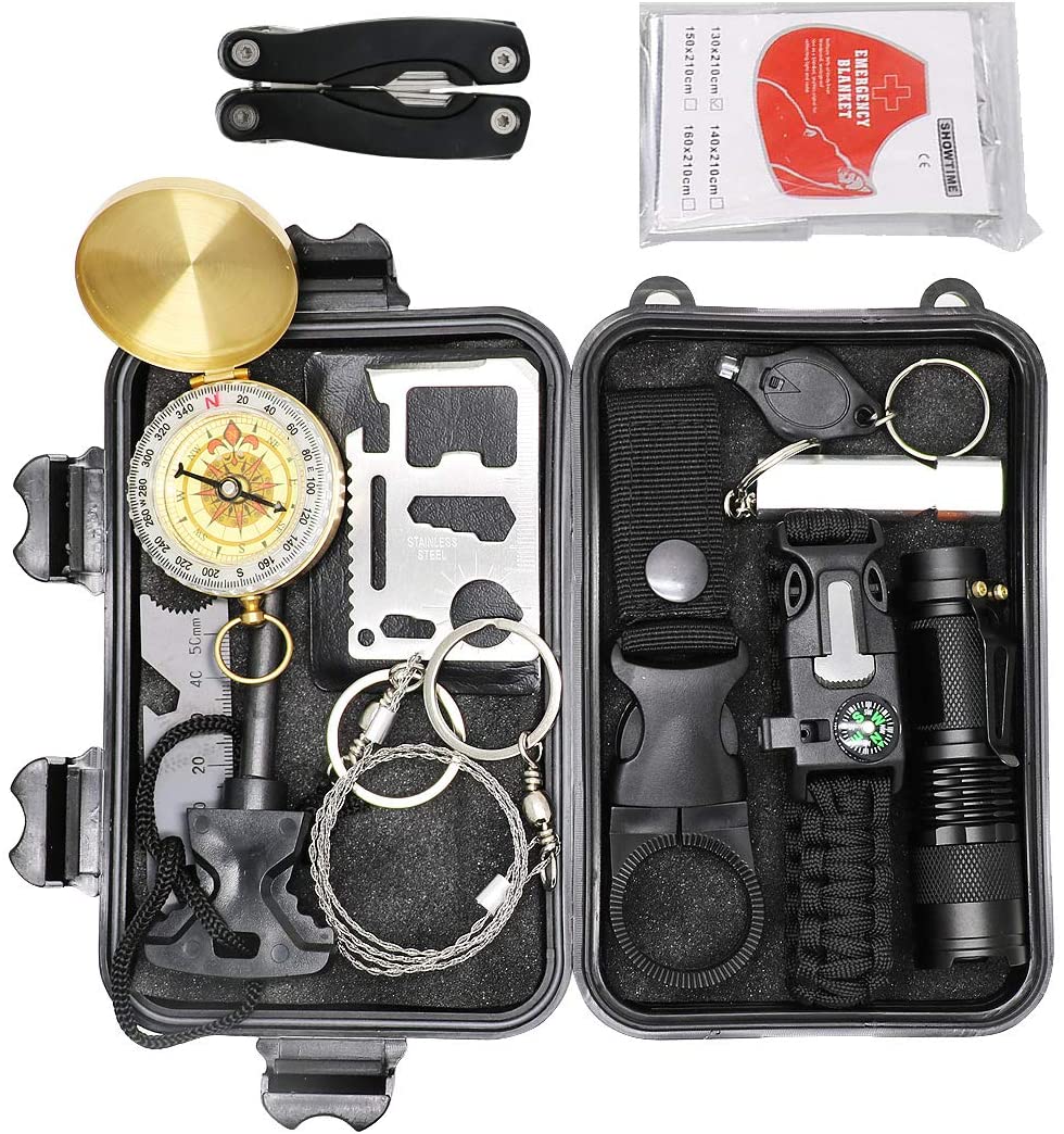 Survival Kits 12 in 1 Camping Survival Gear Kits Set Outdoor Multi