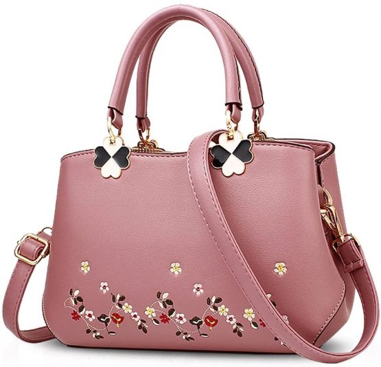 NICOLE&DORIS Women Flowers Top Handle Handbags Shoulder Bag Crossbody Bag Tote Ladies Satchel PU Leather