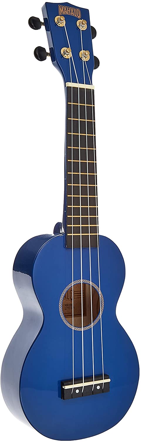 Mahalo Rainbow 'Learn 2 Play' Soprano Ukulele with Essentials Pack - Blue - Including Clip-on Tuner, Aquila Strings, Picks & MORE