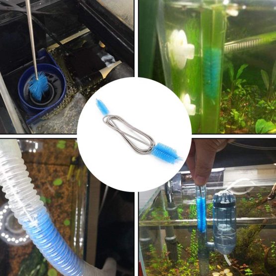 155cm Long Tube Cleaning Brush Flexible Double Ended Bristles Hose Pipe Cleaner Stainless Steel Aquarium Filter Brush for Fish Tank or Home Kitchen - Image 2
