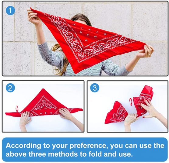 Bandanas for Men Women 6 Pack, Cotton Paisley Headbands Scarf Cowboy Bandana, Square Bandanas ideal for Hip-Hop Cycling - also as Handkerchief/Neckerchief - Image 4
