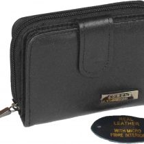 LADIES WOMENS REAL BLACK LEATHER PURSE