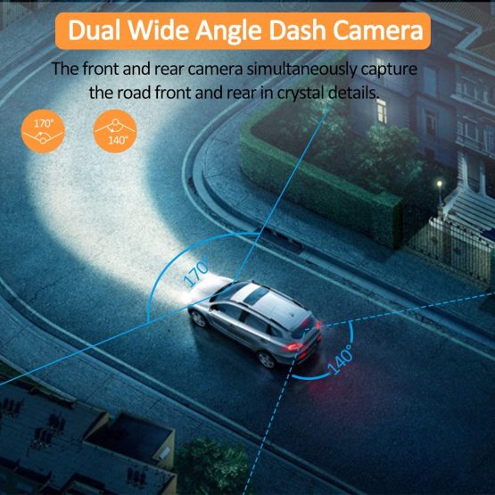 ORSKEY Dash Cam for Cars Front and Rear and SD Card Included 1080P Full HD In Car Camera Dual Lens Dashcam for Cars 170 Wide Angle Sony Sensor with Loop Recording and G-sensor - Image 4