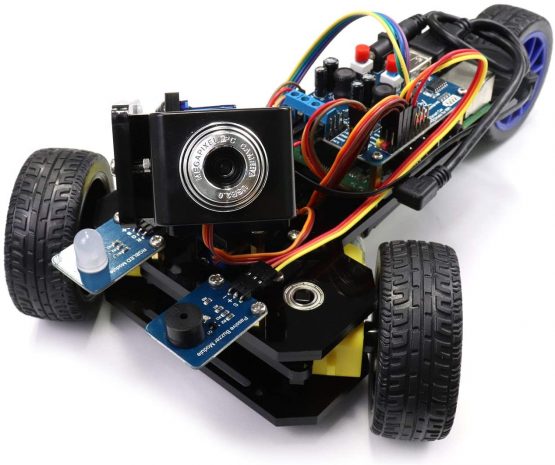 FREENOVE Three-Wheeled Smart Car Kit for Raspberry Pi 4 B 3 B+ B A+, Robot Project, Tutorial and Code, APP Control, Live Video, Ultrasonic Camera Servo Wireless RC