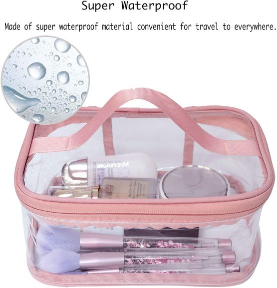 FIYUK Toiletry Bag Makeup Cosmetic Clear Bag Portable Waterproof Transparent Travel Large Storage - Image 3