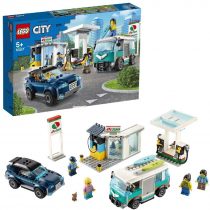 LEGO 60257 City Nitro Wheels Service Station Building Set with SUV, Camper Van and Surfboards, Car Toys for Kids