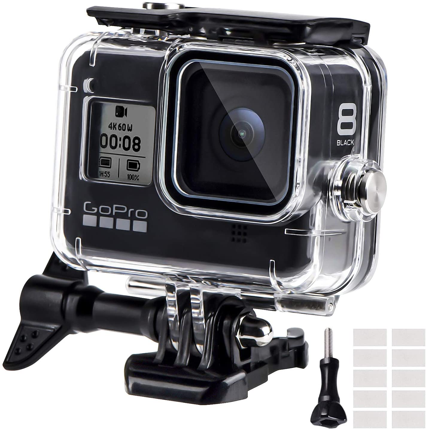 REDTRON Waterproof Housing Case for GoPro Hero 8, 60M Diving Protective Housing Shell for Gopro Hero 8 Black Action Camera