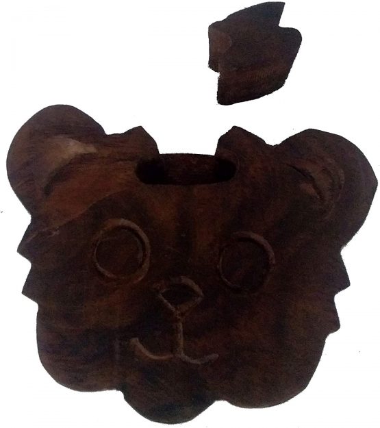 Purpledip Magic Wooden Puzzle Box 'Cute Teddy': Handmade Mystery Keepsake Box Game Gift (11966) - Image 3