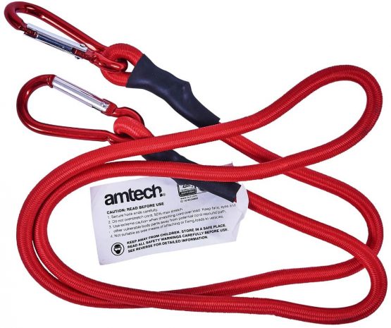 Amtech S0618 GS/TUV Approved Heavy Duty Bungee with Carabineer Clips, 48-Inch