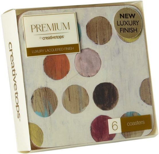 Creative Tops 5176585 "Retro Spot" Premium 6-Piece Set of Cork-Backed Coasters by, 10.5 x 10.5 (4" x 4") - Image 3