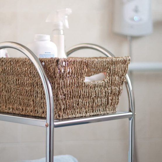 JVL Rectangular Seagrass Storage Basket, 37.5 x 28.5 x 15.5 cm - Image 2
