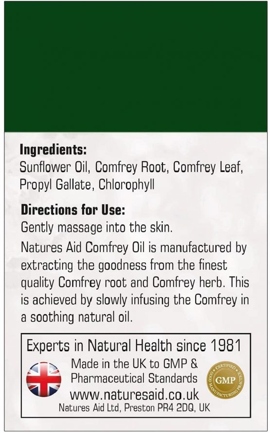 Natures Aid Comfrey Oil, 150 ml (Knitbone, Natural Rubbing Oil, Suitable for Vegetarians, Made in the UK), 5023652041509 - Image 4