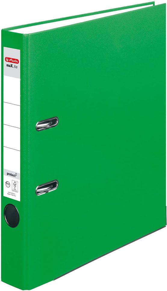 Herlitz max. File Protect A4 5 cm with Slip-in Spine Label 5450309 Folder Red Light Green