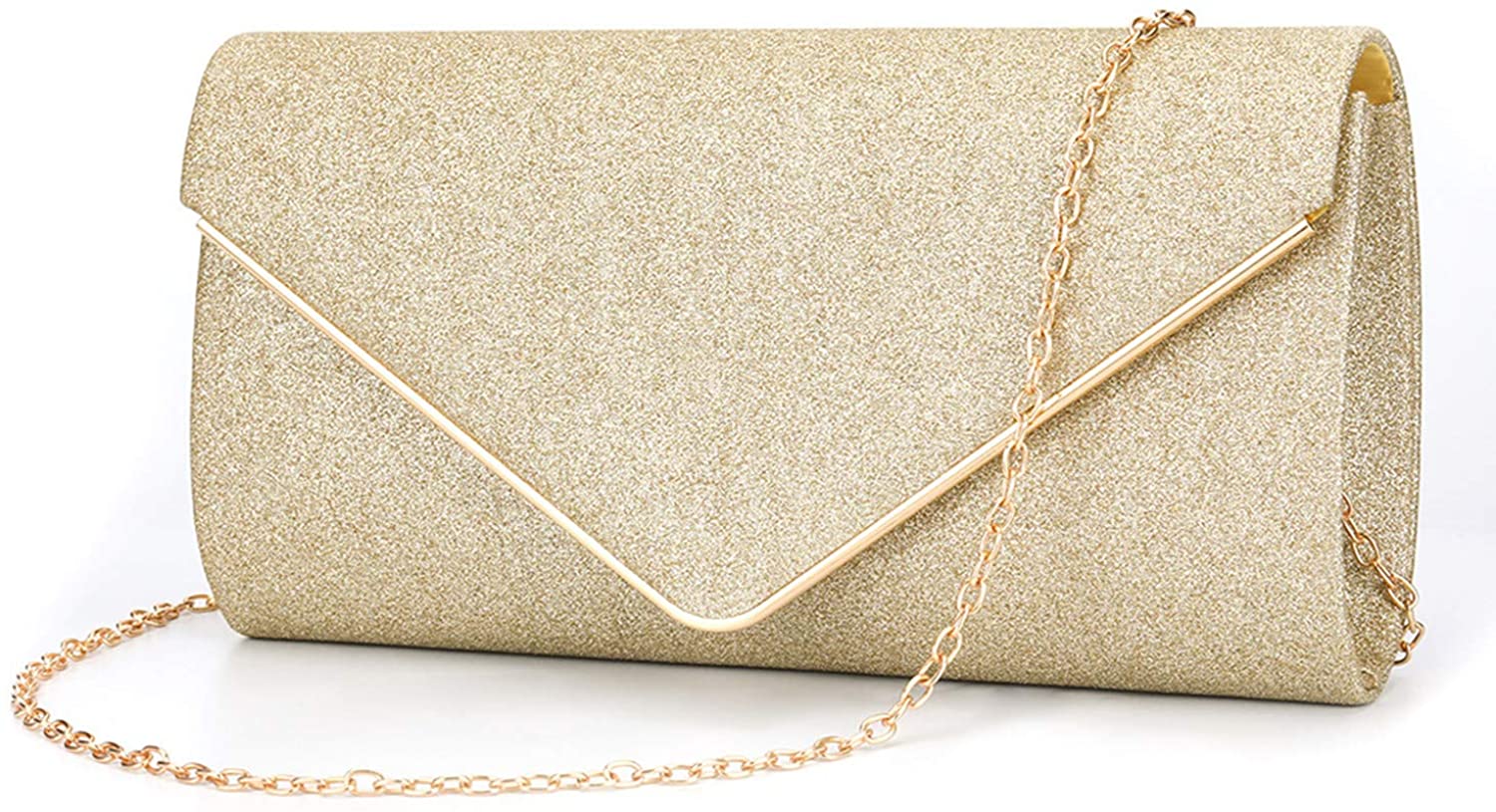 Fioeyr Women Clutch Bag Elegant Sequins Evening Clutch Purse Envelope Chain Shoulder Bags Sparkly Evening Bridal Prom Party Handbag Purse