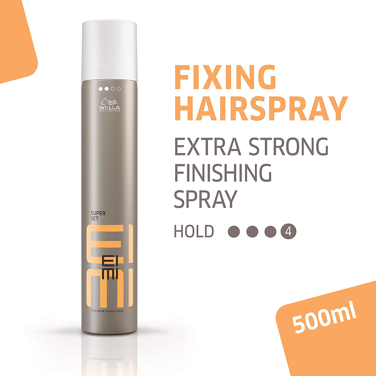 Wella Professionals EIMI Super Set Extra Strong Hold Hairspray, Provides UV, Humidity and Heat Protection, Hold Level 4, 500ml