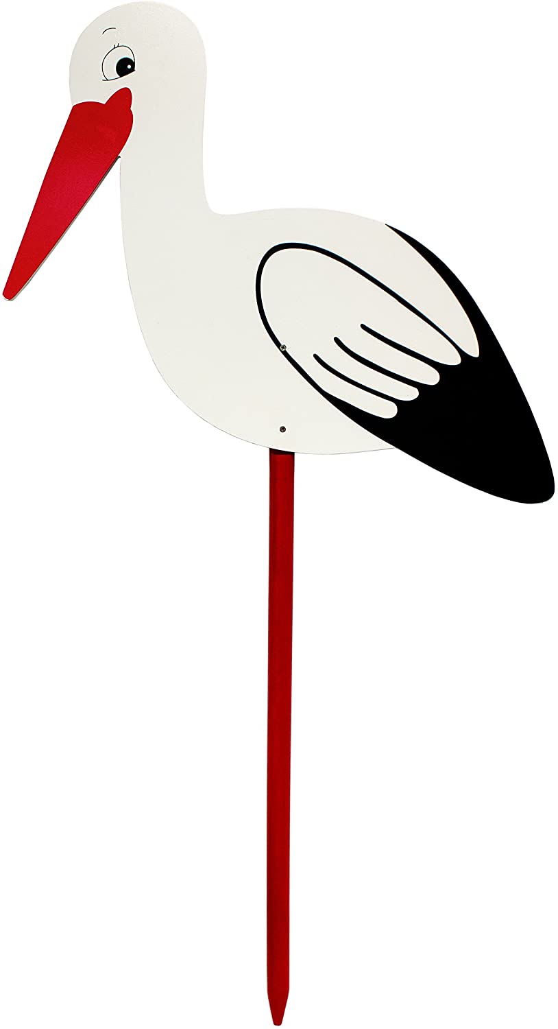 Big Wooden Stork, Indoor and Outdoor Rattle Stork, Birth Baby Stork for Outside, Birth Gift Wooden Stork 40 Inches Big