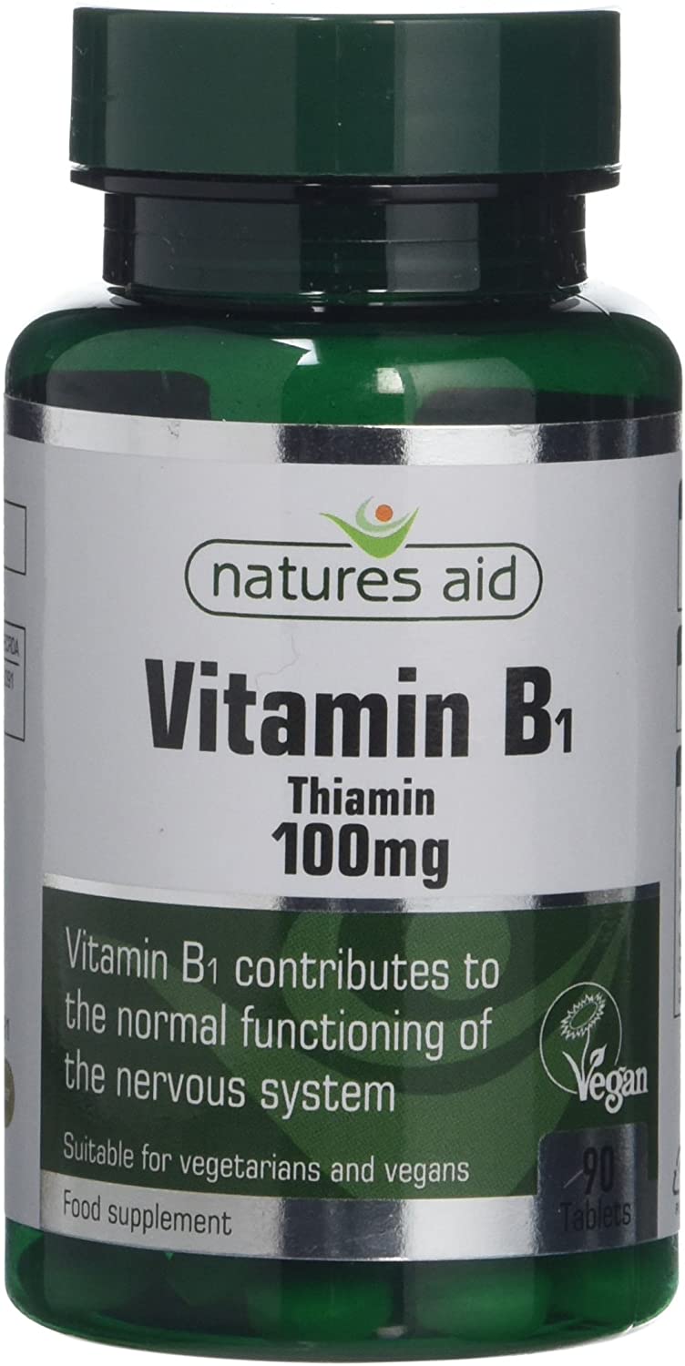 Natures Aid Vitamin B1 Thiamin, 100 mg, 90 Tablets (Contributes to