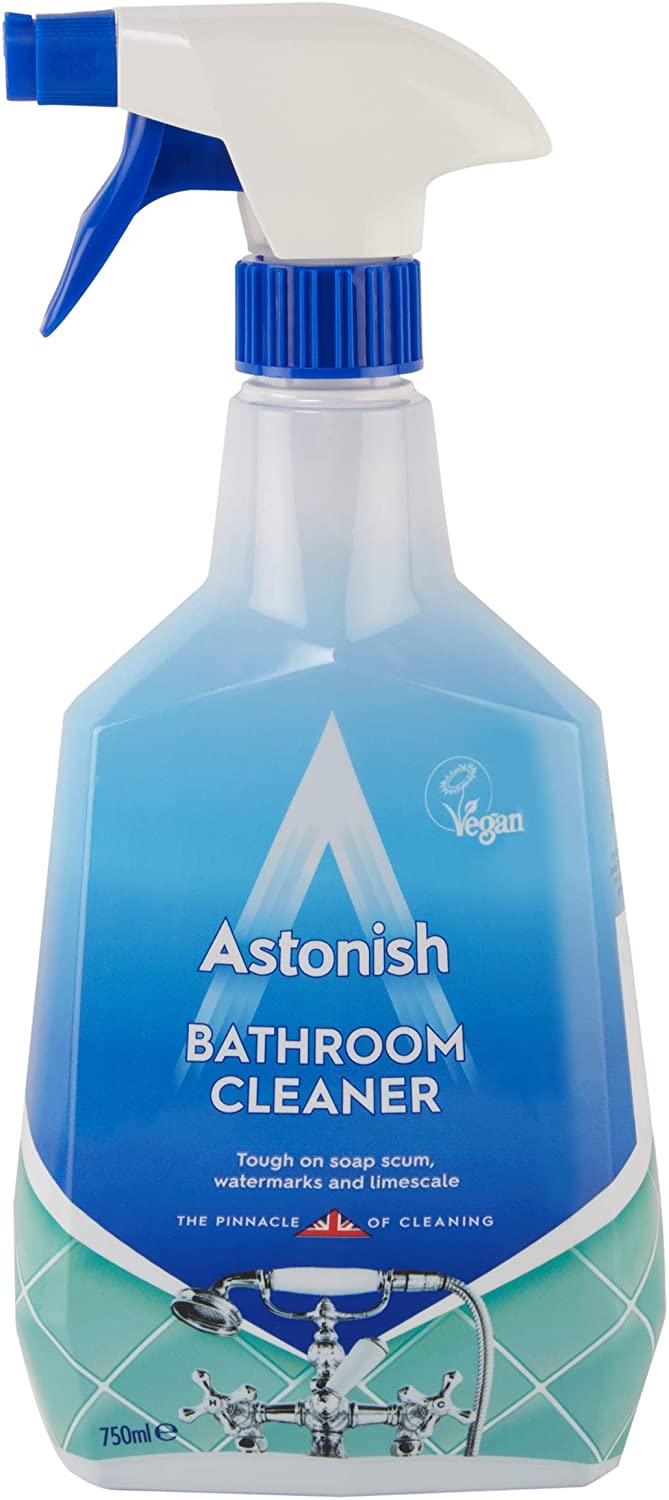 Astonish White Jasmine & Basil Bathroom Cleaner Spray, 750ml, Cruelty-free, Vegan, Blue, 750 ml (Pack of 1)