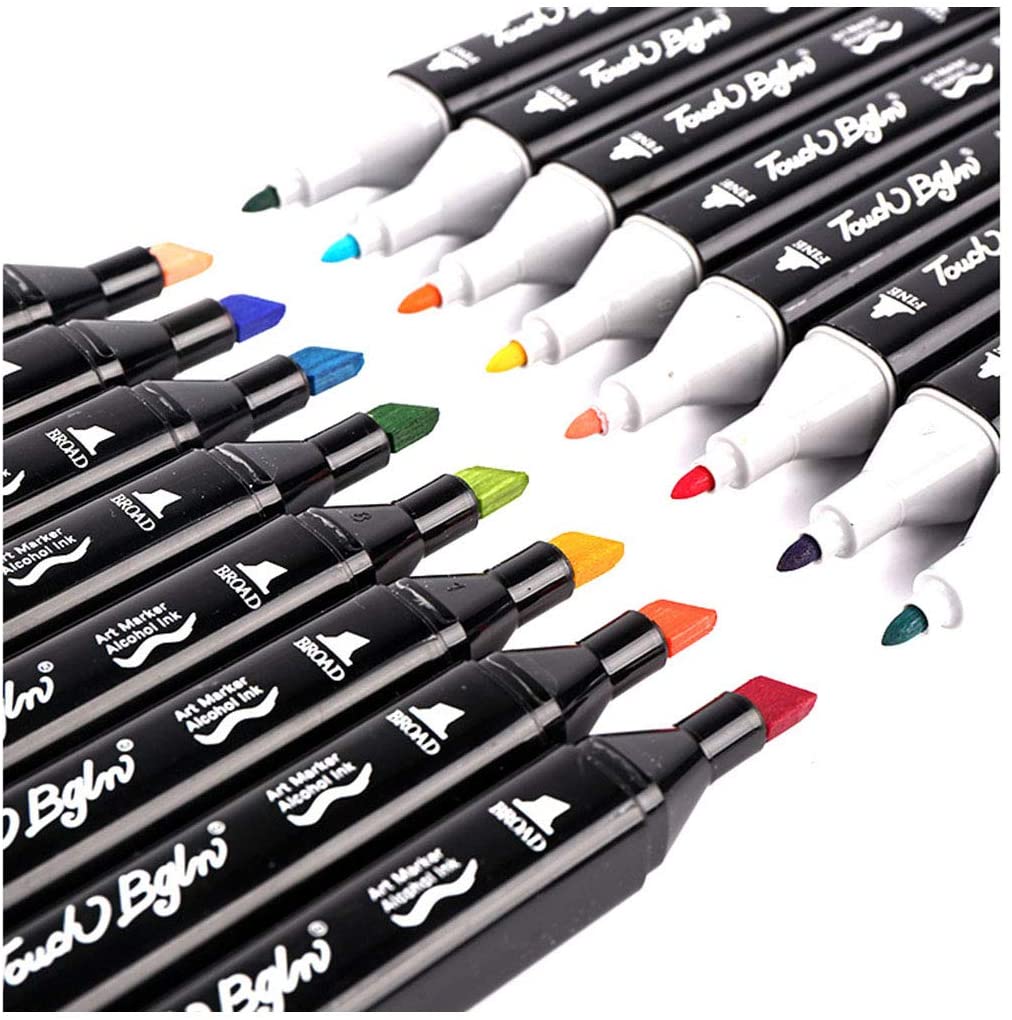 Vallteng 40 Colours Graphic Marker Pen,Artist Necessary Permanent Art Markers Twin Marker Pen Animation Design for Drawing Coloring Highlighting and Underlining with Carrying Case - Image 3