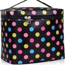 HQdeal Large Capacity Travel Makeup Organiser Cosmetic Storage Toiletry Bag Waterproof for Women- Black