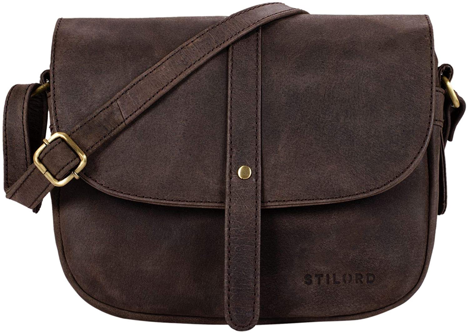 STILORD "Kira" Handbag Leather Small Women Satchel Shoulder Bag Vintage Crossbody Messenger Bag for Evening and Party in Genuine Leather Colour:Nutmeg