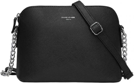 David Jones - Women's Small Crossbody Bag - Chain Shoulder Bag - Saffiano PU Faux Leather Rigid Messenger Bag - Evening Party City Clutch - Ladies Zip Handbag - Fashion Elegant Simple