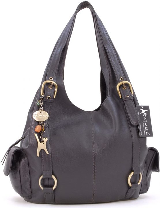 Catwalk Collection Handbags - Women's Large Leather Shoulder Bag - ALEX