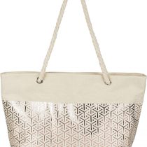 styleBREAKER Ladies XXL Large beach bag with metallic infinity pattern and zipper, shoulder bag, shopper 02012347