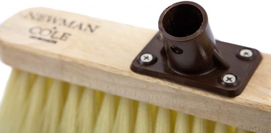 Newman and Cole 12" Wooden Broom Head with Soft Synthetic Bristle Replacement Wooden Broom Head - Kitchen Broom Indoor Soft Bristle Broom Floor Sweeping Brush with Plastic Fixing Bracket Connector - Image 3