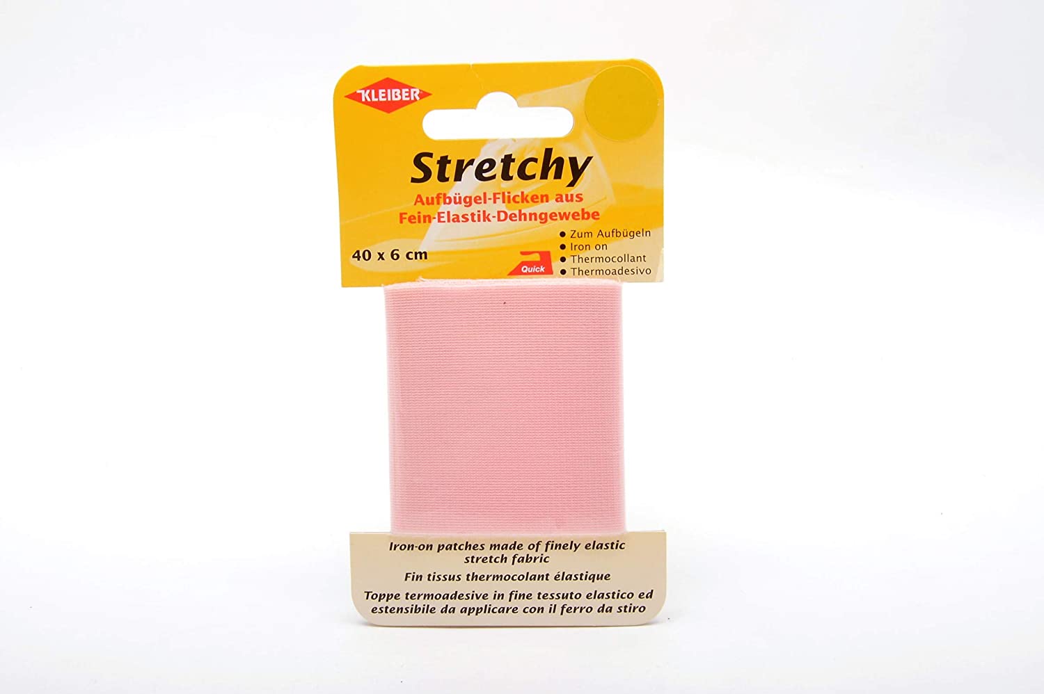 Kleiber 40 x 6 cm Iron on Elasticated Clothing Repair Tape, Light Pink, 40 x 6 x 0,05 cm - Image 2