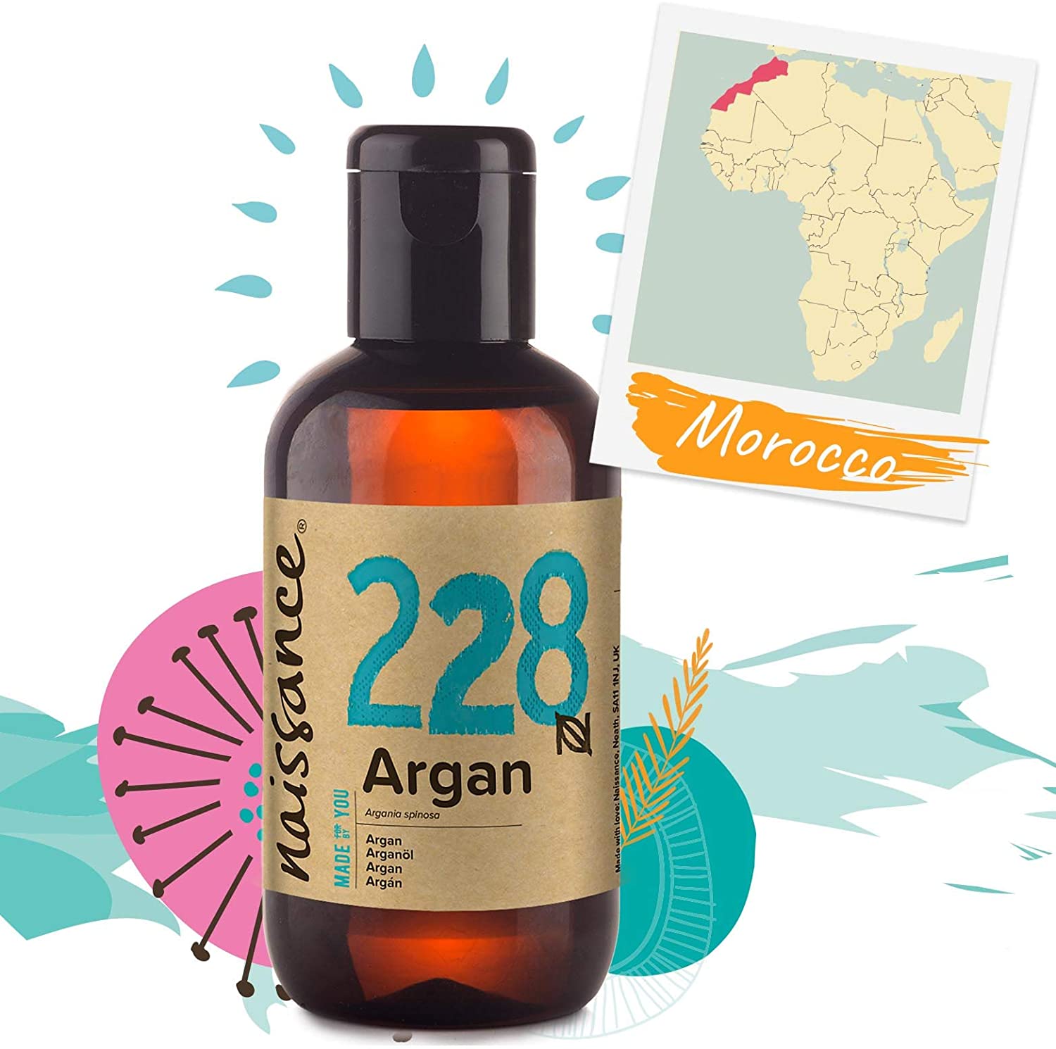 Naissance Argan Oil (no. 228) 100ml, Natural Growth Hair Mask, Anti-Ageing, Antioxidant, Vegan, Growth, Hexane Free, No GMO - Image 4