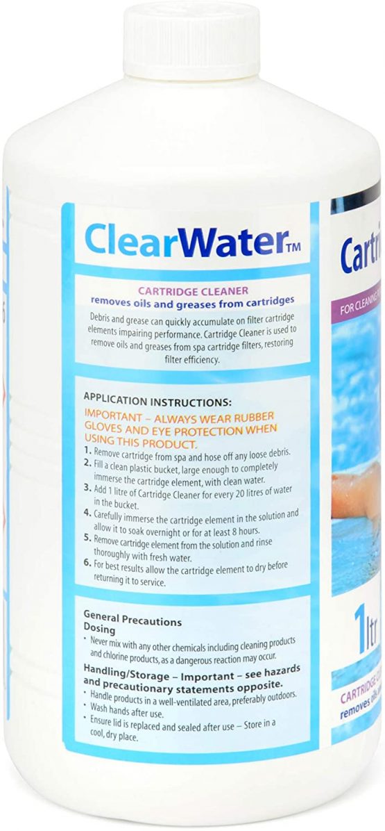 Clearwater CH0031 Filter Cartridge Cleaner Solution for Hot Tubs and Swimming Pools, Up to 20 Uses, 1 Litre - Image 2