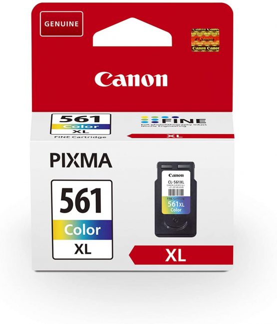 Canon Original High Yield Ink Cartridge Compatible with Pixma Series, 300 Pages, Cyan/Magenta/Yellow, Multipack One Size CLI-561